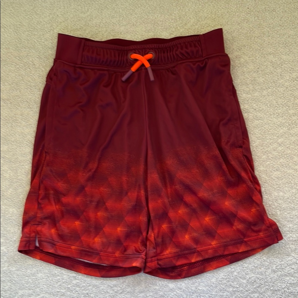 All in Motion Red and Orange Athletic Shorts Gradient Design